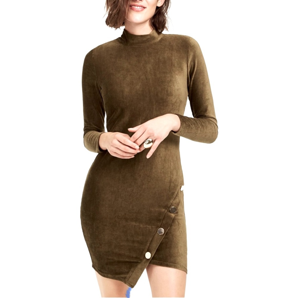 Almost Famous Corduroy Mock Neck Dress - Size M